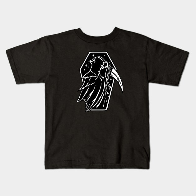 Grim Reaper Toon Kids T-Shirt by Merchsides